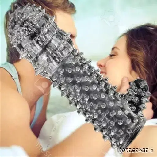 A R Silicone Crystal Dotted Condom for Men, Transparent