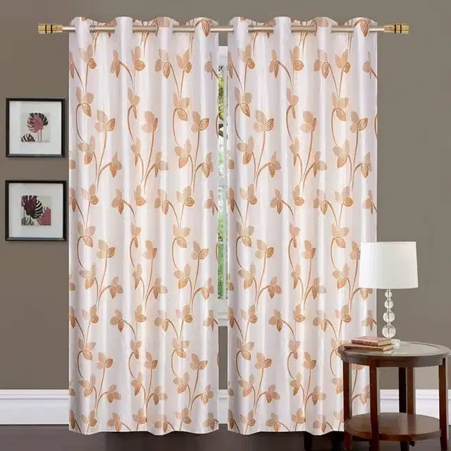 Door Curtains, Pack of 2, Gold, 4x7 feet