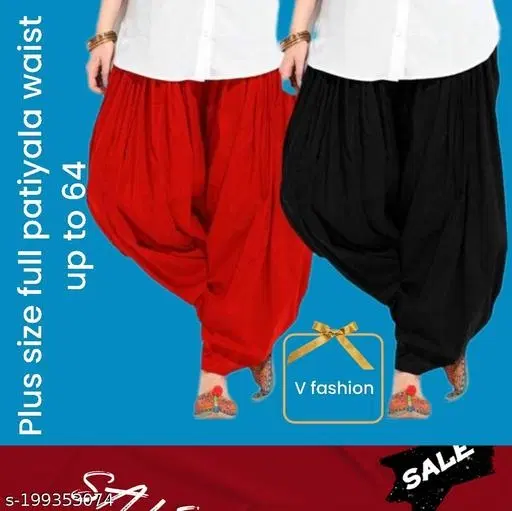 Patiala for Women, Pack of 2 (Black, 24)
