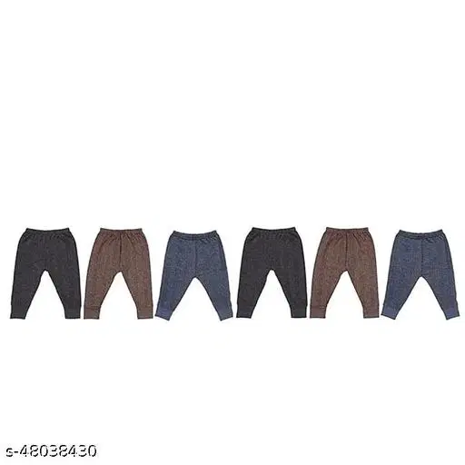 Woolen Thermal Bottomwear for Kids, Pack of 6 (Multicolor, 0-3 Months)