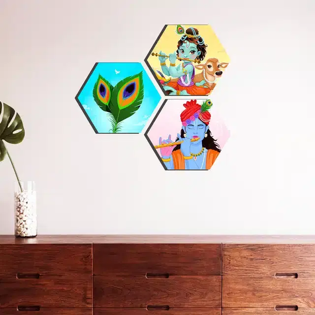 Wooden Wall Paintings, Set of 1, Multicolor, 24x20 Inches