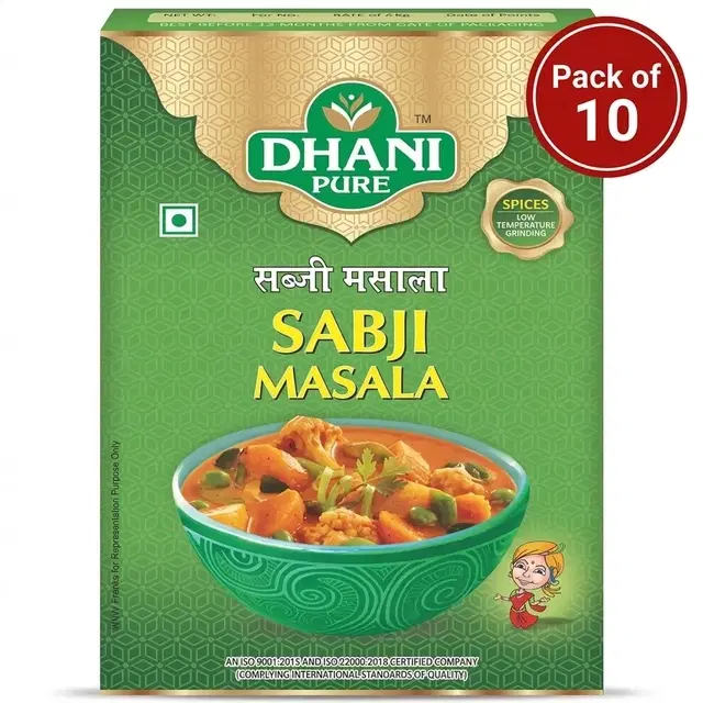 Dhani Pure Sabzi Masala Box (Mrp : Rs. 10/- Only) Set of 10