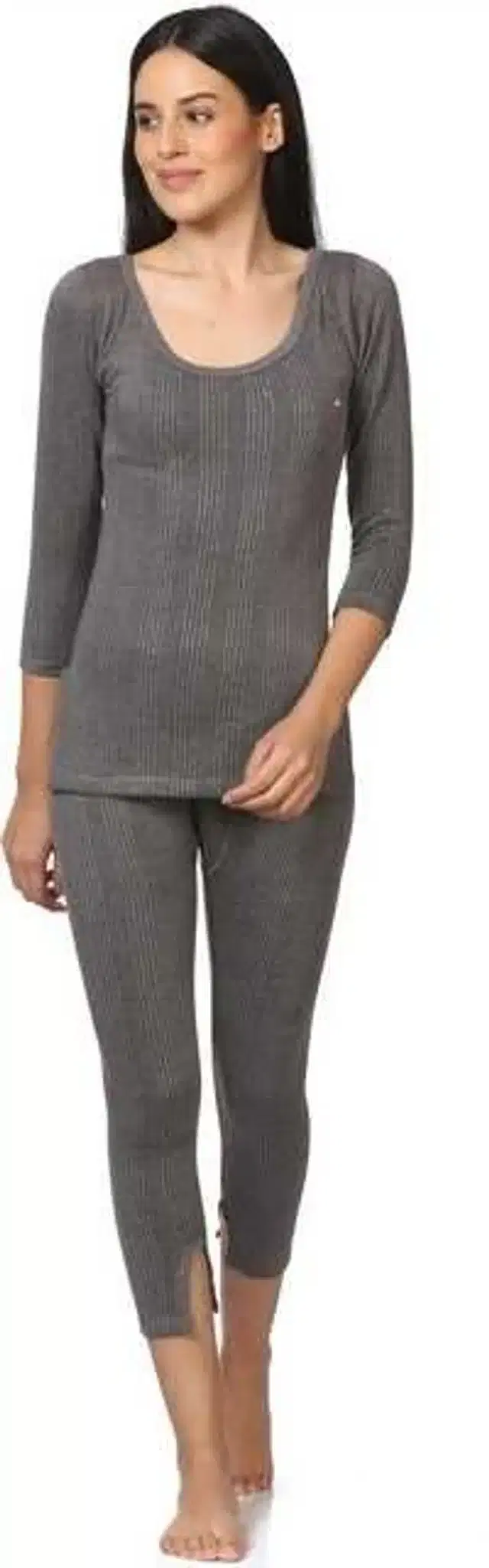 Quilted Premium Thermal Set for Women (Dark Grey, 75 cm) (MS-072)