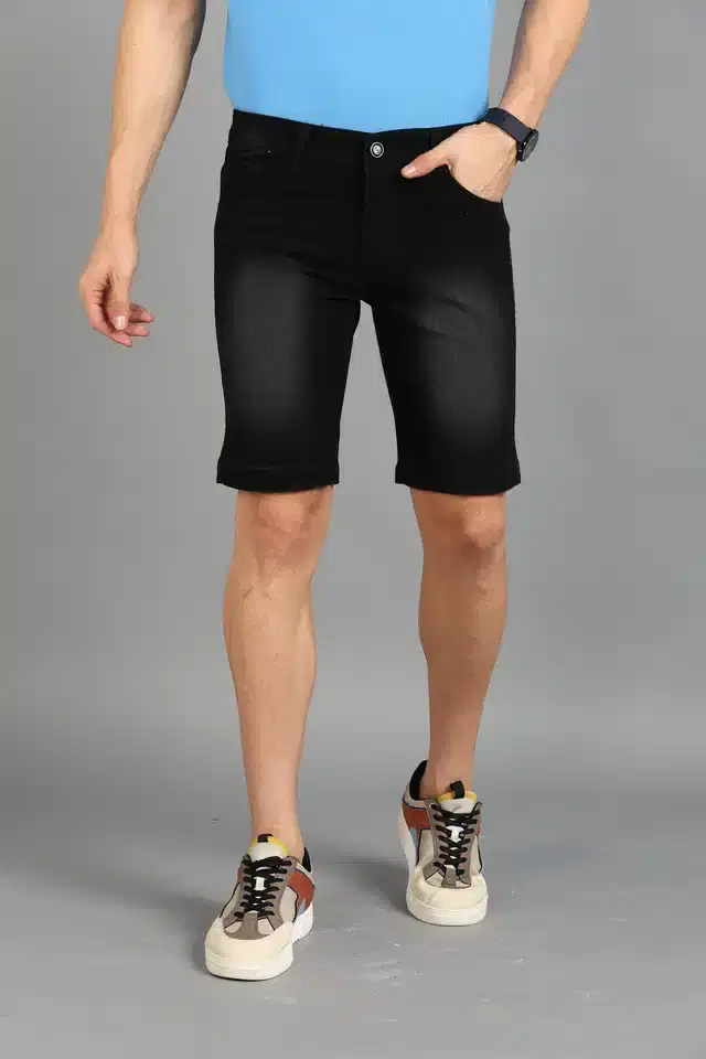 Denim Shorts for Men (Black, 30)