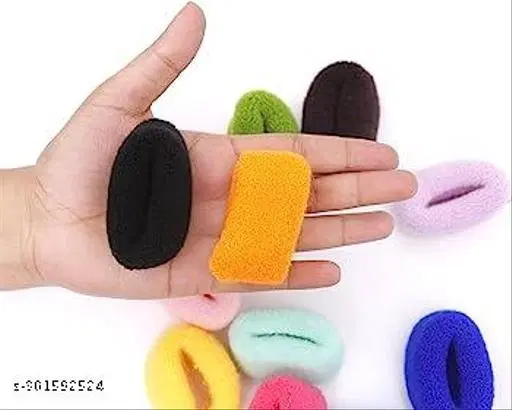 Polyester Hair Ties for Women, Pack of 12 (Multicolor)