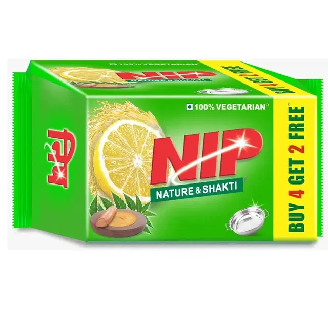 Nip Nature & Shakti Dishwash Bar(80 g X 6) Buy 4 Get 2 Free