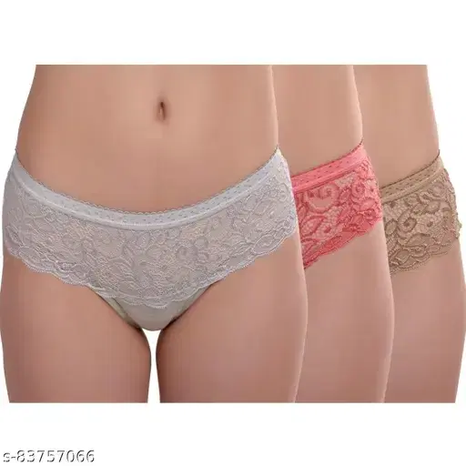 Cotton Blend Printed Briefs for Women, Pack of 3, Multicolor (L)