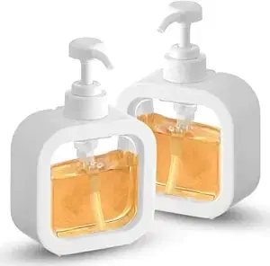 Plastic Refillable Liquid Soap Dispenser for Bathroom, Multicolor, 300 ml, Pack of 2