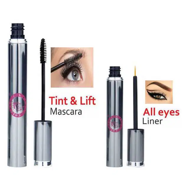 Combo of 1 Colors Queen All Eyes On You Professional Make Up Waterproof Hi-Tech Jet Black Eyeliner, 8 ml & 1 Colors Queen Brow Tint & Lift Long Lash Waterproof Mascara, 6 ml, R821
