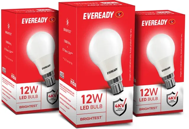 Eveready 12W  B22  Led Bulb (Pack Of 3) (Cool White)