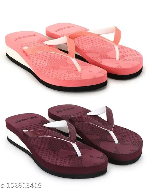 EVA Flip-flops for Women (Multicolor, 5) Pack of 2