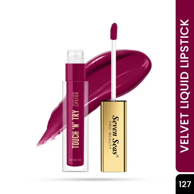 Seven Seas Liquid Lipstick for Women, Purple Shade (4ml)