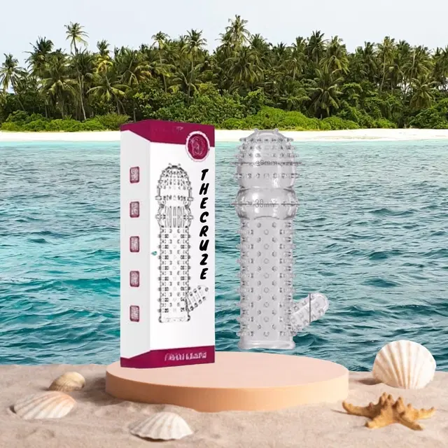 A R Silicone Crystal Dotted Condom for Men, Transparent