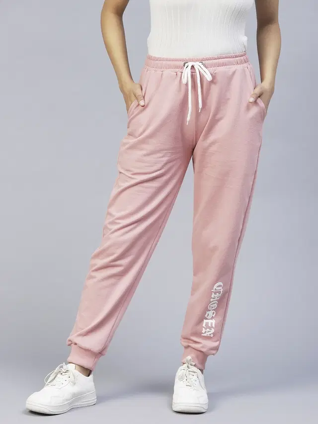 Cotton Blend Printed Jeggings for Women (Peach, M)