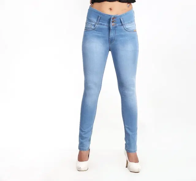 Cotton Blend Jeans for Women, Light Blue (30)