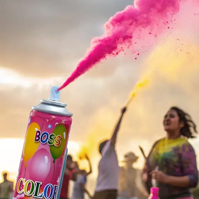 Boss Color Snow Spray 350 ml Pink, Pack of 1