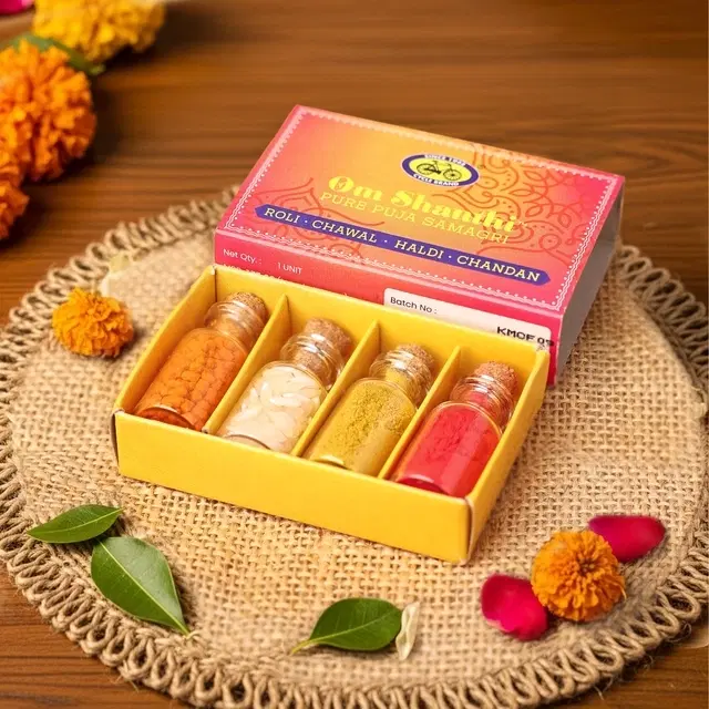 Cycle Om Shanthi Roli Chawal Set (Roli, Chawal, Haldi & Chandan)
