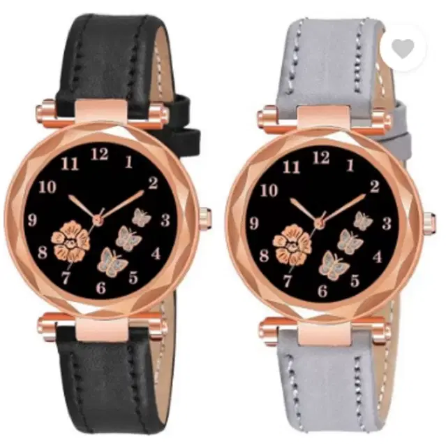 Analog Watch for Women & Girls, Pack of 2 (Multicolor)