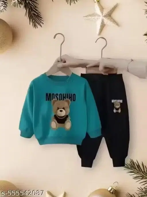 Cotton Blend Printed Clothing Set for Boys, Blue (2-3 Years)