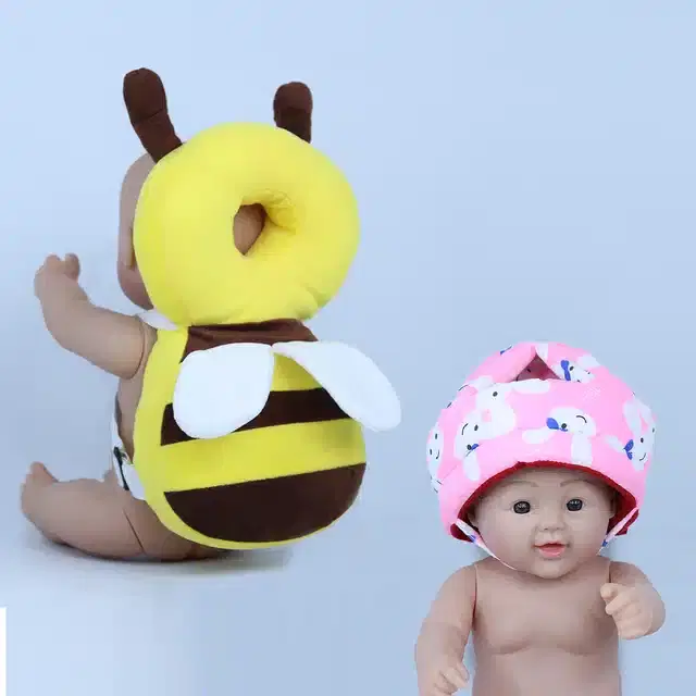 Infants Head & Back Safety Protector Pillow and Safety Helmet, Pack of 2 (Multicolor)