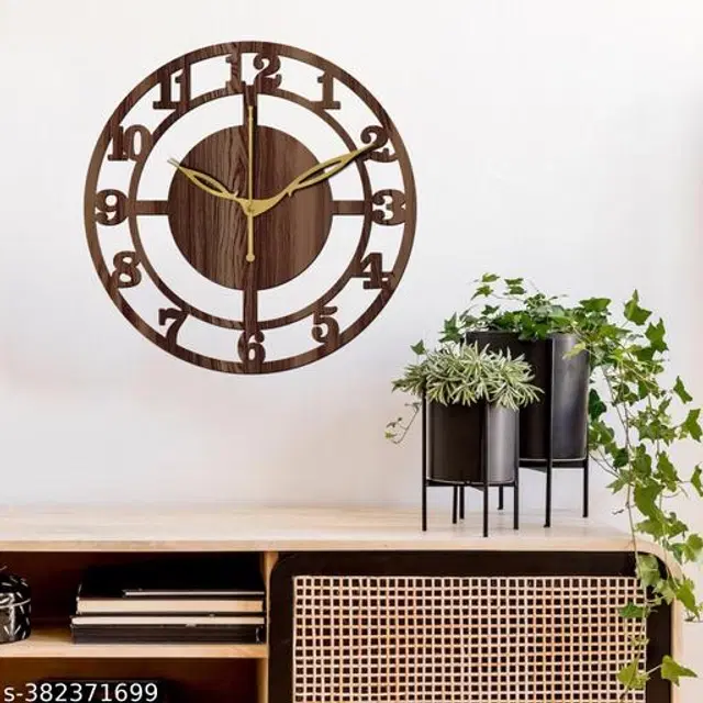 Wooden Wall Clock, Brown