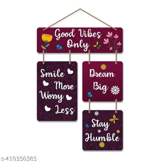Wooden Wall Hanging Decor, Purple