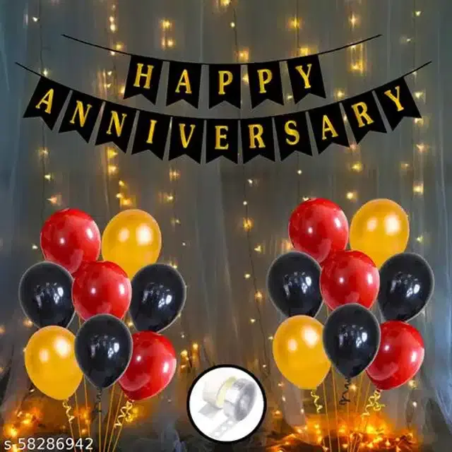 Anniversary Party Decoration Kit, Multicolor, Set of 54
