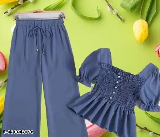Stylish Jumpsuit for Girls (Blue, 12-13 Years)