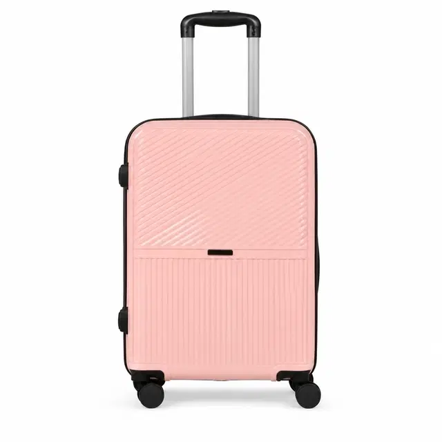 Teakwood Whitefield Medium Hard Trolley Bag With 360° Spinner 8 Wheels, Rose