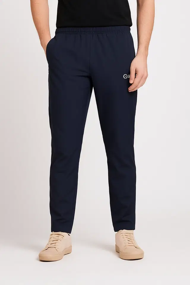 Polyester Regular Fit Track Pants for Men, Blue (M)