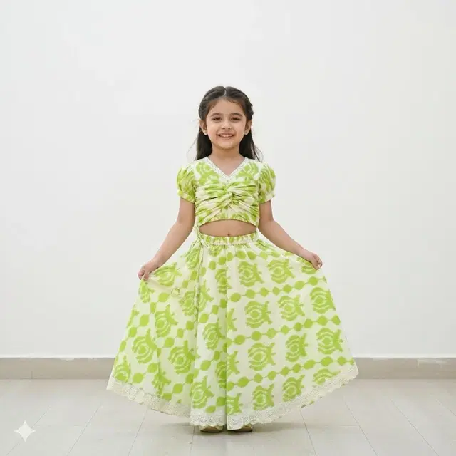 Rayon  Lehenga & choli For Girls, Multicolour (3-4 Years)