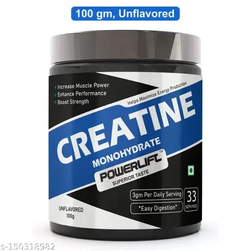 POWERLIFT Creatine Monohydrate Micronized, Muscle Repair & Recovery, 33 servings Creatine, 100 g, Unflavoured Pack of 1