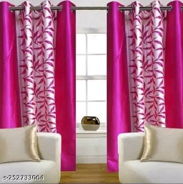 Curtains for Door, Pink, 5 Feet, Pack of 2