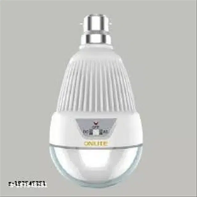 Plastic Rechargeable LED Bulb, White, 15 W