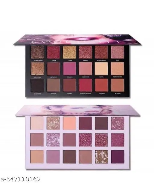 18 Color Eye Shadow Pelette, Multicolor, Pack of 2