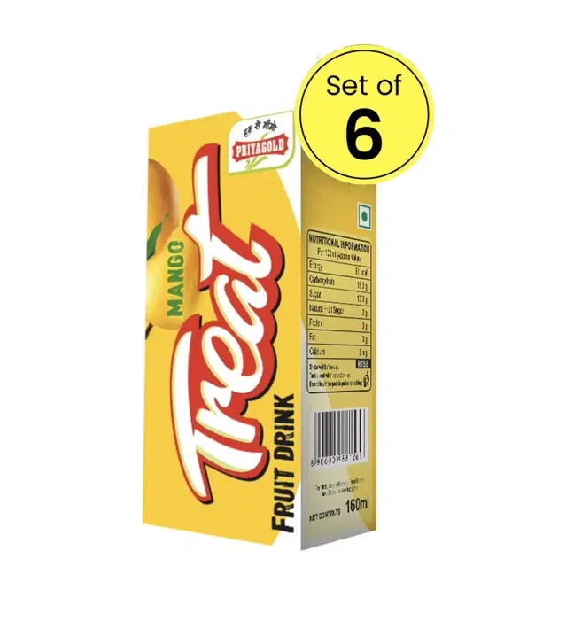 Priyagold Treat Mango Fruit Juice 6X160 ml (Pack of 6)