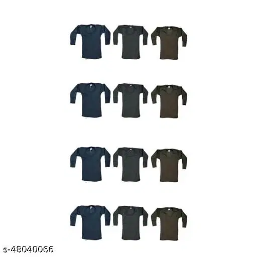 Woolen Thermal Topwear for Kids, Pack of 12 (Multicolor, 0-3 Months)