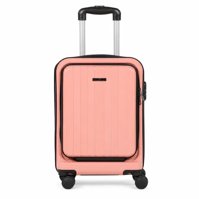 Teakwood Xylo Small Premium Hard Trolley Bag With 360° Spinner 8 Wheels, Rose