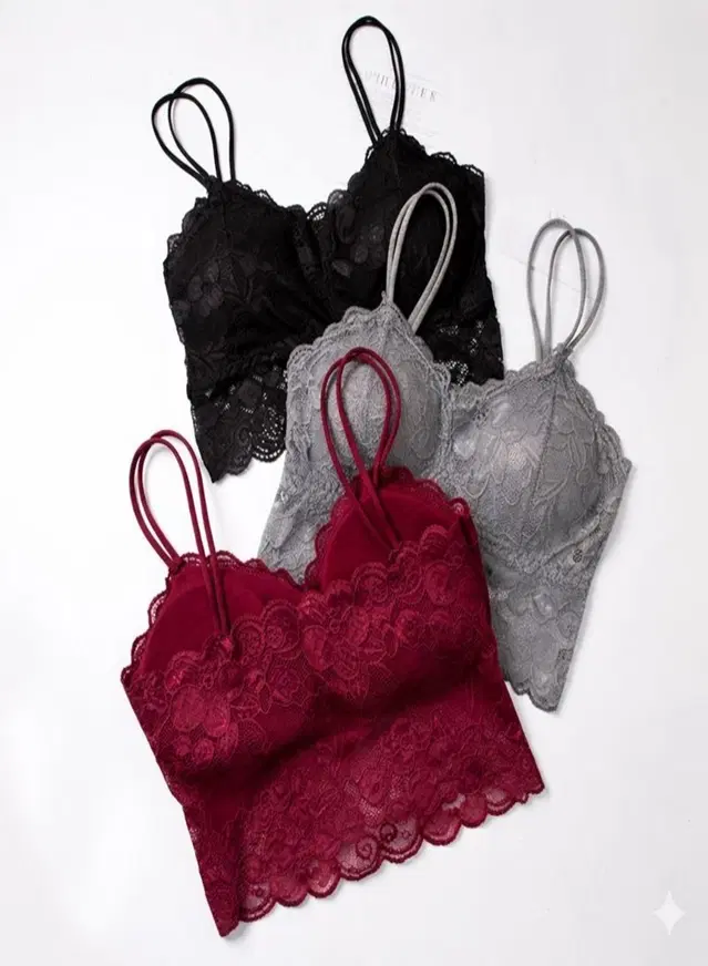 Cotton Solid Padded Bras for Women, Multicolour, Pack of 3 (30)