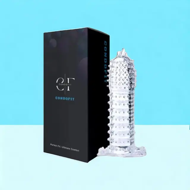 Crystal Dotted Reusable Condom for Men, Transparent
