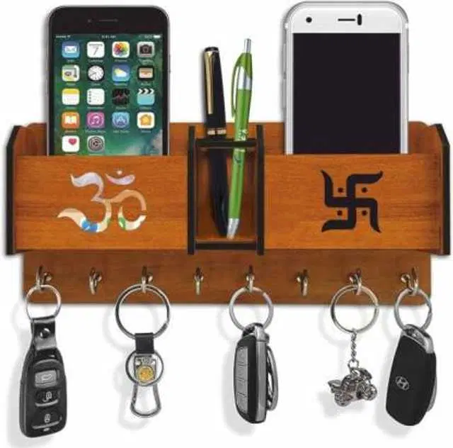 Fancy Wooden Key Holder, Tan, HC-001