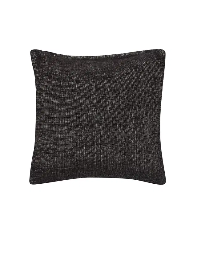 Cotton Cushion Cover, Black, 14x14 inches