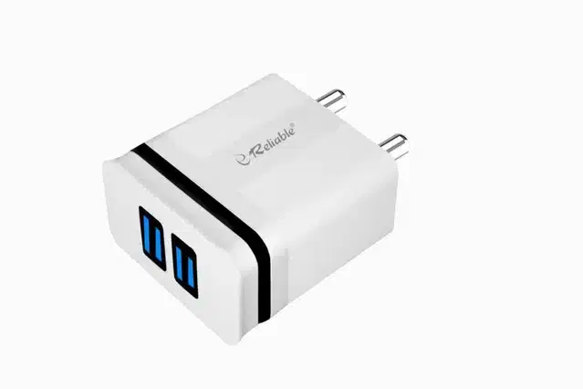 Ultra Fast Charging Dual Port Mobile Charger, White