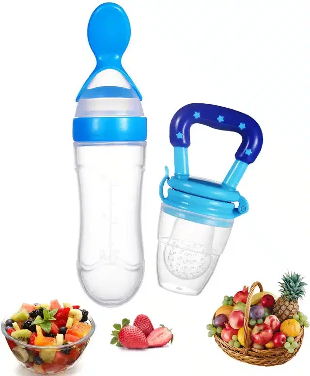 Silicone Food & Fruit Feeder for Kids, Multicolor, Set of 2