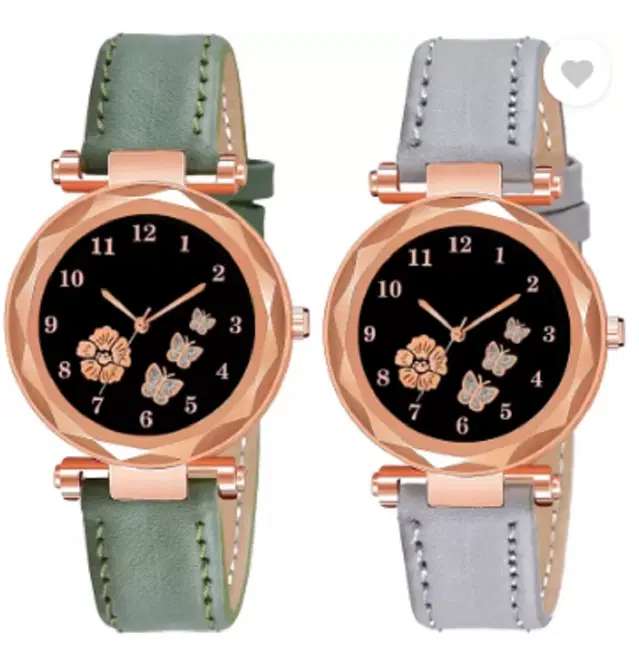 Analog Watch for Women & Girls, Pack of 2 (Multicolor)