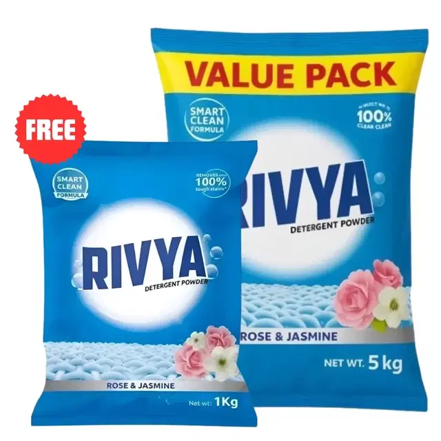 Rivya Detergent Powder 5 Kg + 1 Kg (Free)
