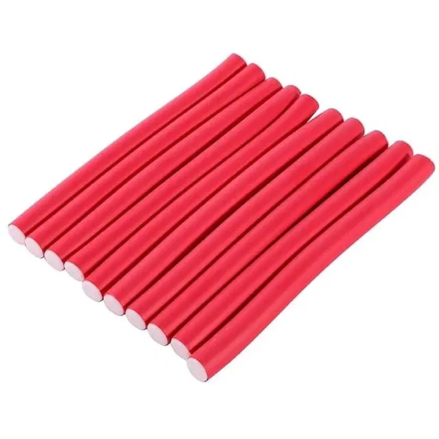 Rubber Hair Curling Twist Flexi Sticks, Multicolor, Pack of 10