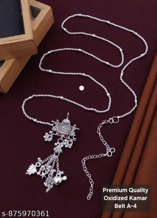 Kamarband for Girls and (Silver, Free Size)