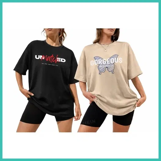 Oversized Cotton Blend T-shirts for Women (Black, XXS)