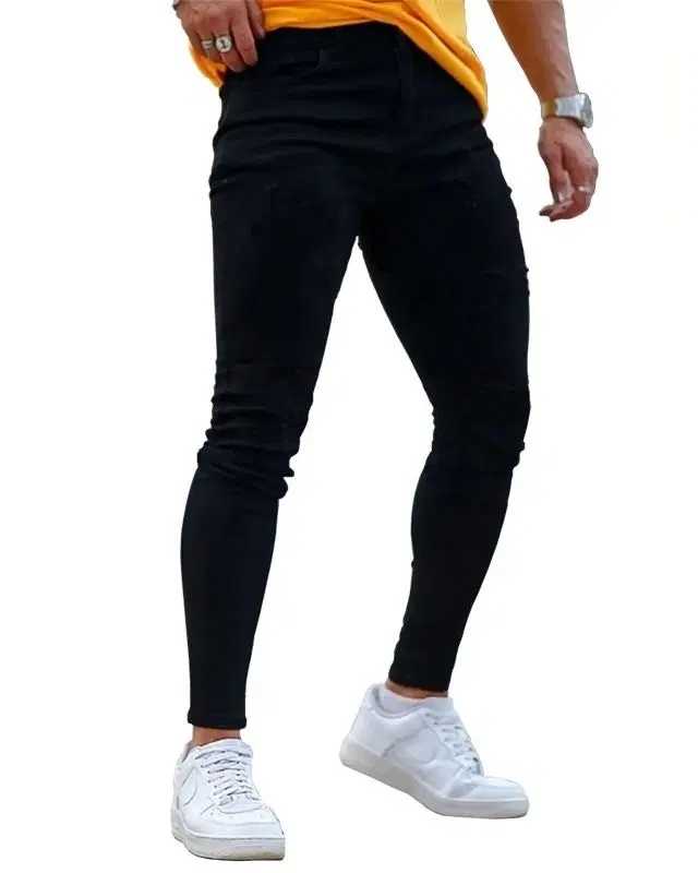 Denim Slim Fit Jeans for Men (Black, 32)